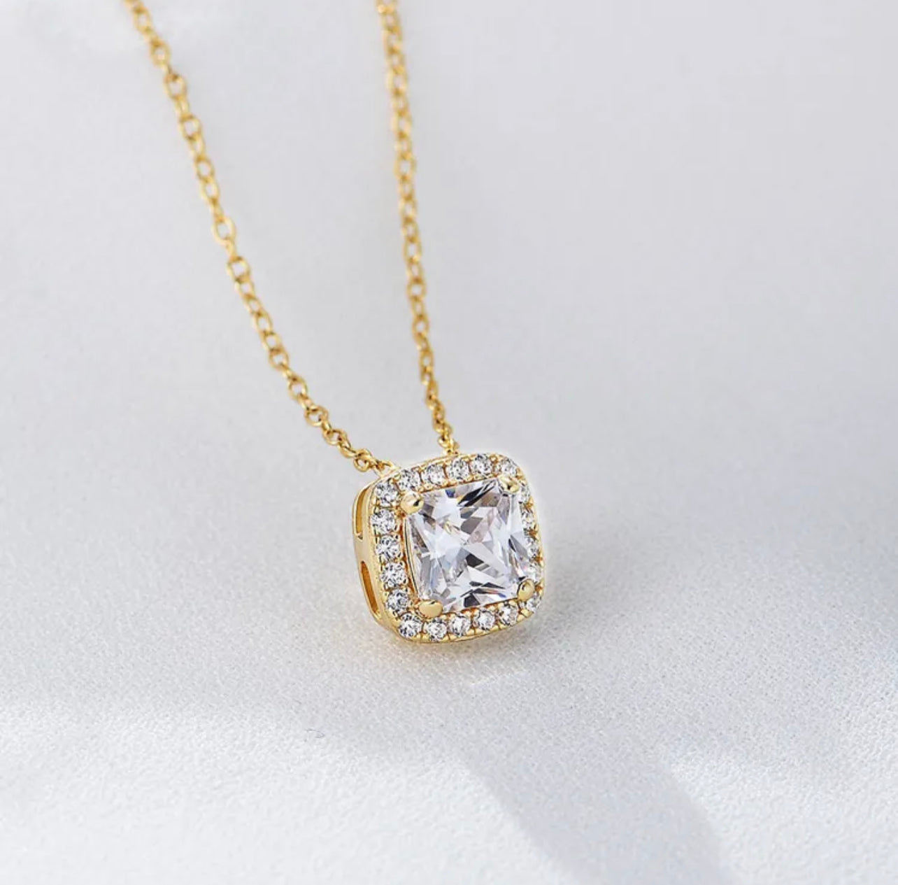 Square Zircon Necklace