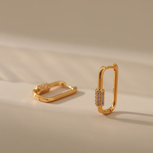 U-Shaped Zircon Earring